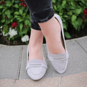 VIONIC Women's Savannah Suede Pointed Ballet Flat Loafers